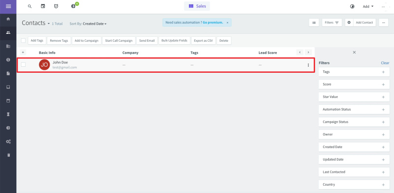 Facebook and AgileCRM integration | Checking submitted data in AgileCRM