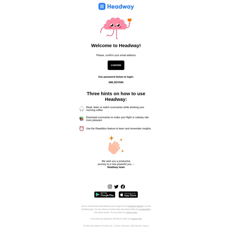 Headway email