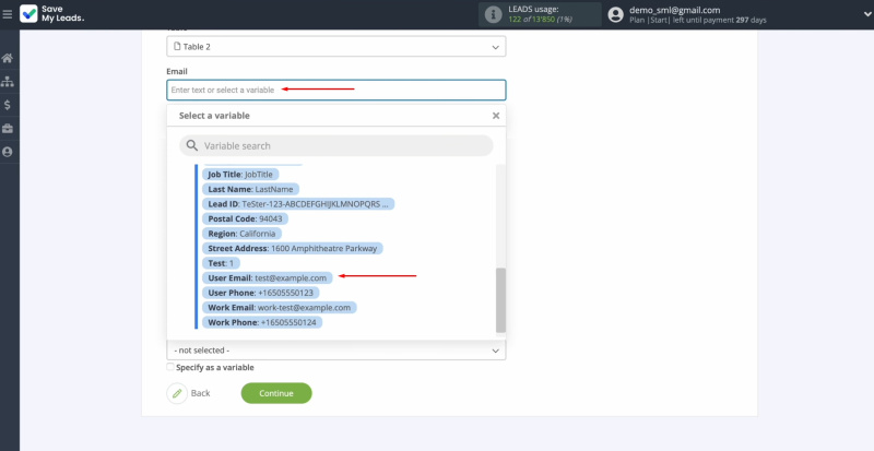 Google Lead Form and Airtable integration | Select the appropriate data from the drop-down list